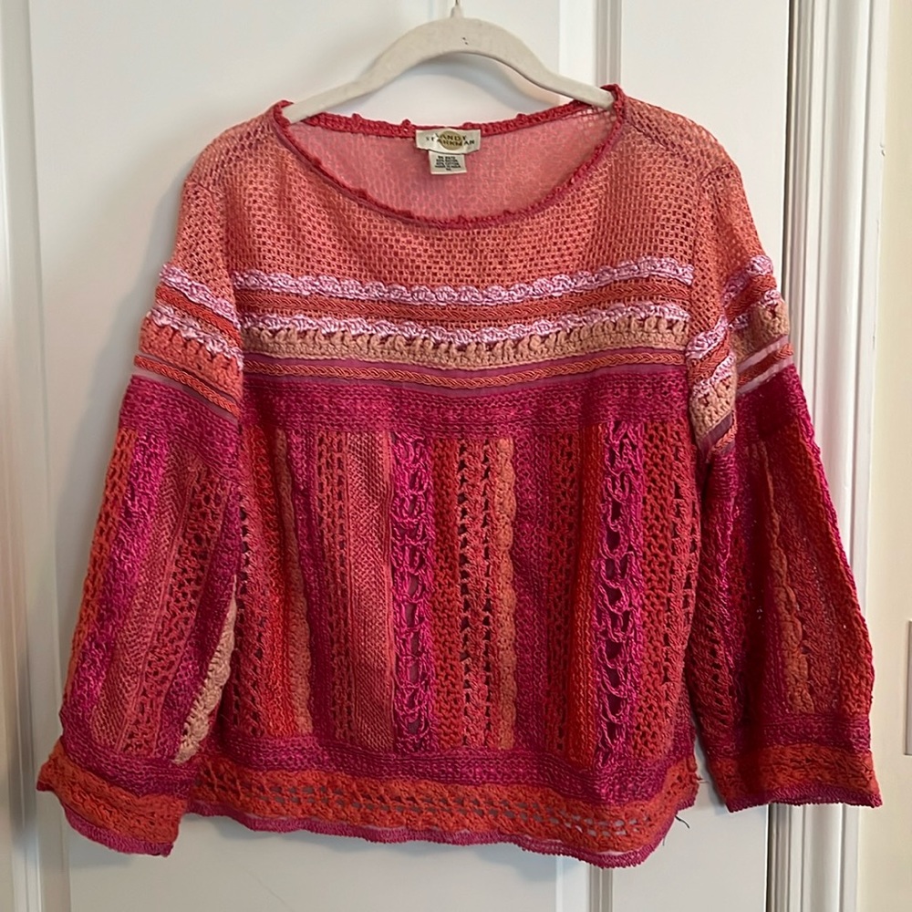 Sandy Starkman Crochet Patchwork-Style Open Knit … - image 1